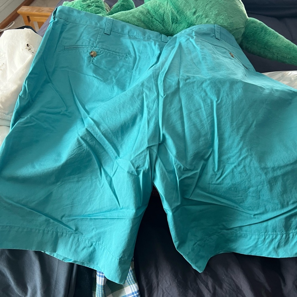 Ralph Lauren Aqua and White Polo Shorts. Size 42. Wrinkled but brand new! - Picture 2 of 5